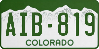 CO license plate AIB819
