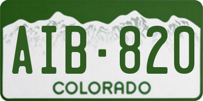 CO license plate AIB820