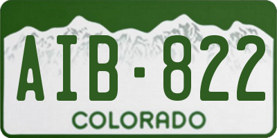 CO license plate AIB822