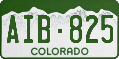 CO license plate AIB825