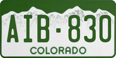 CO license plate AIB830