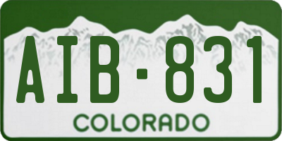 CO license plate AIB831