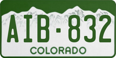 CO license plate AIB832