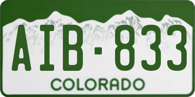 CO license plate AIB833