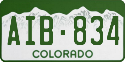 CO license plate AIB834