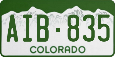 CO license plate AIB835