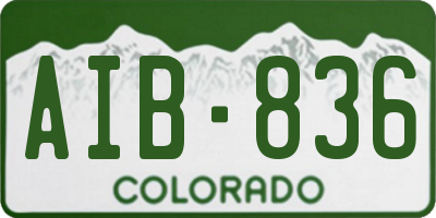 CO license plate AIB836