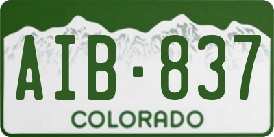 CO license plate AIB837