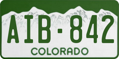 CO license plate AIB842