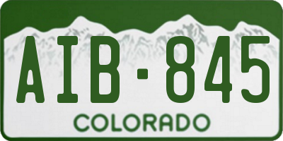 CO license plate AIB845