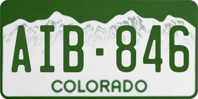 CO license plate AIB846