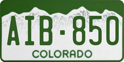 CO license plate AIB850