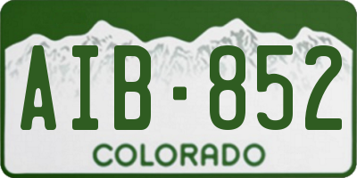 CO license plate AIB852