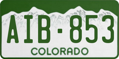 CO license plate AIB853