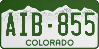 CO license plate AIB855