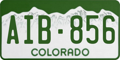 CO license plate AIB856