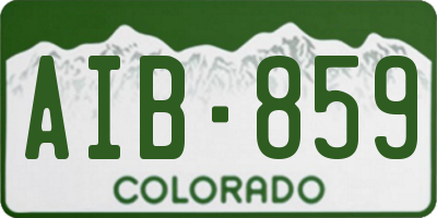 CO license plate AIB859