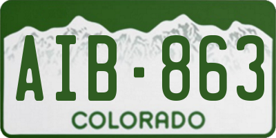 CO license plate AIB863