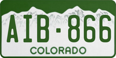 CO license plate AIB866