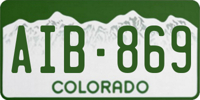 CO license plate AIB869