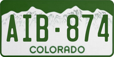 CO license plate AIB874