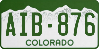CO license plate AIB876