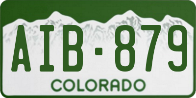 CO license plate AIB879