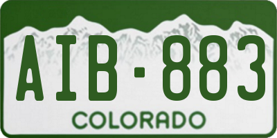 CO license plate AIB883