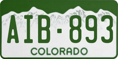 CO license plate AIB893