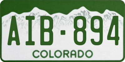 CO license plate AIB894