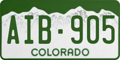 CO license plate AIB905