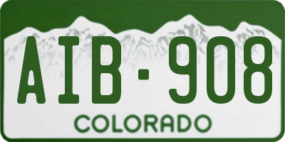 CO license plate AIB908
