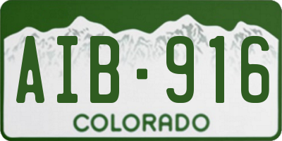 CO license plate AIB916