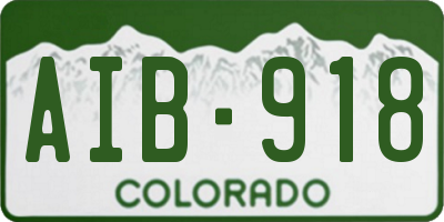 CO license plate AIB918