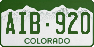 CO license plate AIB920
