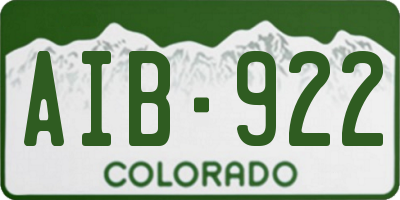 CO license plate AIB922
