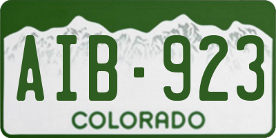 CO license plate AIB923