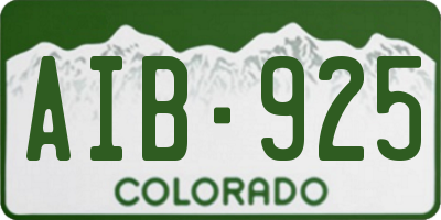 CO license plate AIB925