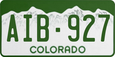 CO license plate AIB927