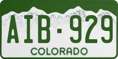 CO license plate AIB929