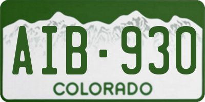CO license plate AIB930