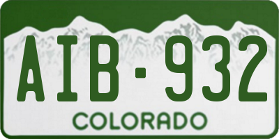 CO license plate AIB932
