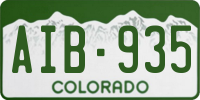 CO license plate AIB935
