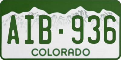CO license plate AIB936