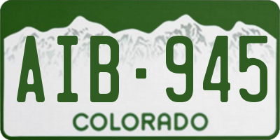 CO license plate AIB945