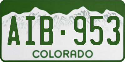 CO license plate AIB953