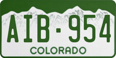 CO license plate AIB954
