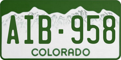 CO license plate AIB958