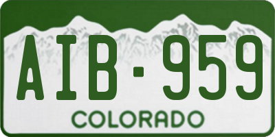 CO license plate AIB959