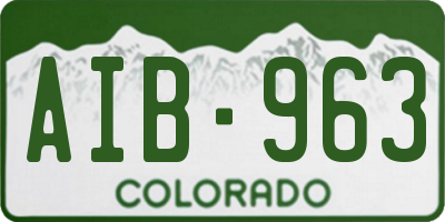 CO license plate AIB963